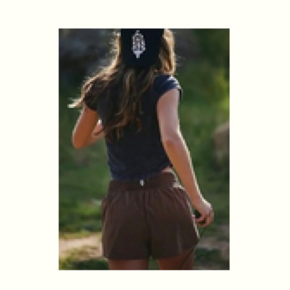 NWOT Free People Trail Angel Shorts Large Brown/Yellow - Picture 5 of 5